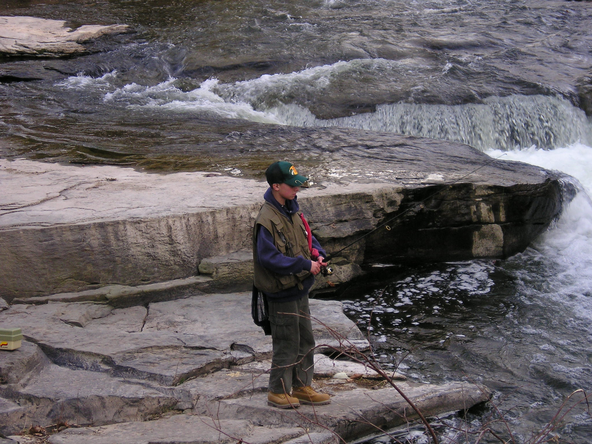 Even at a young age I was a FEARLESS angler! Just look at those rapids!